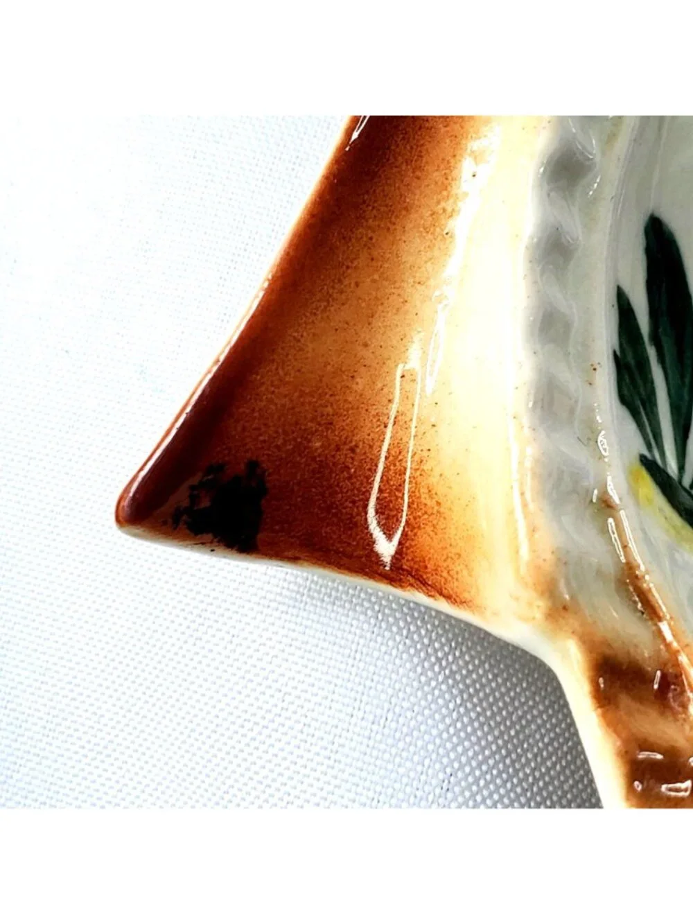 Vintage Hand Painted Ceramic Rooster Chicken Triple Spoon Rest Kitchen Cooking